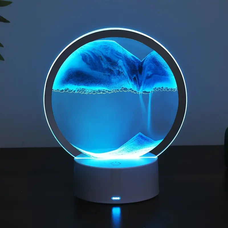 360° Rotating Sand Art Decor with 3D Deep Sea Landscape